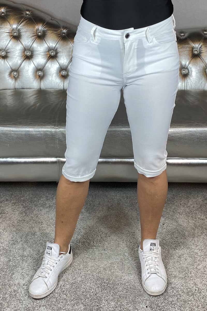 Amie Långa Shorts Power Dam Vit - Freequent