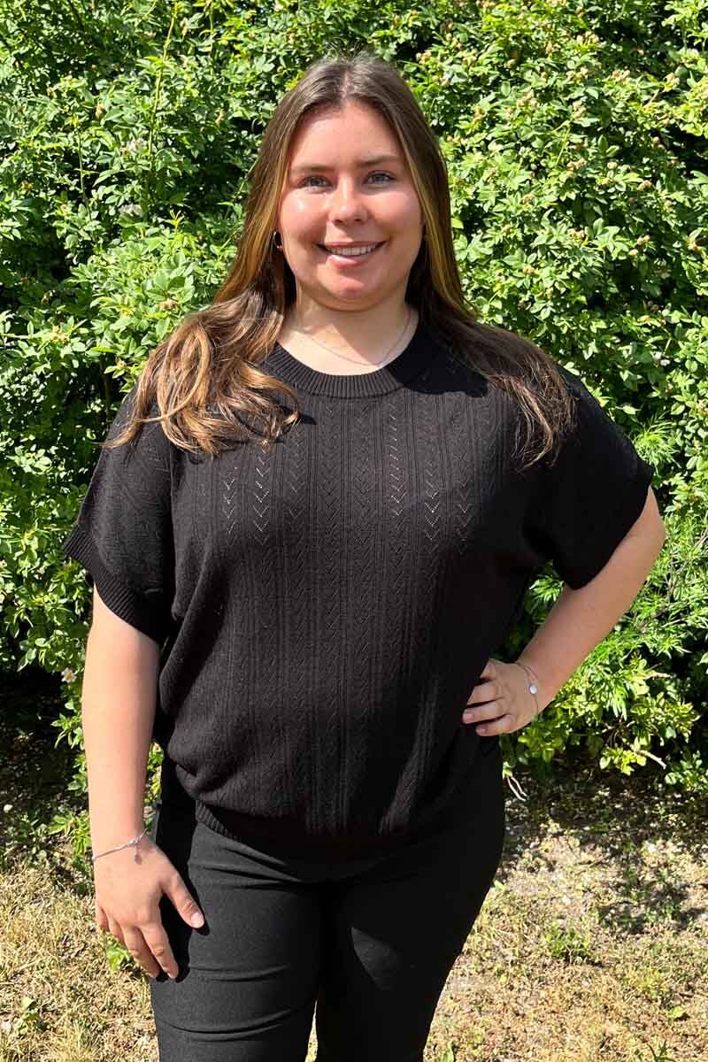 Ani Short Sleeve Pullover Women Black Freequent