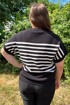 Ani Short-sleeved Pullover Women Black w. OffWhite Freequent