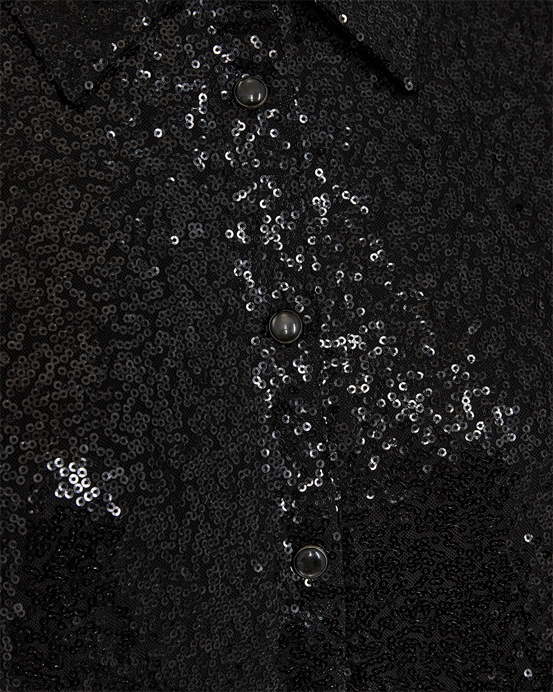 Basal Sequin Shirt Women Black Black Freequent