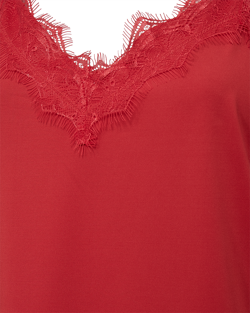 Bicco Lace Linen Top Women Bittersweet Freequent