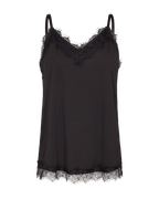 Bicco Lace Linen Top Women Black Freequent
