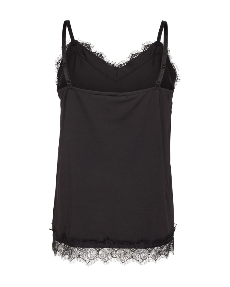 Bicco Lace Linen Top Women Black Freequent