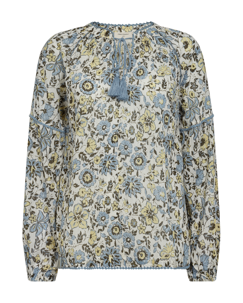 Carin Blus Dam Star Off White W Chambray Blue Freequent