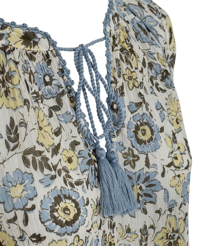 Carin Blus Dam Star Off White W Chambray Blue Freequent