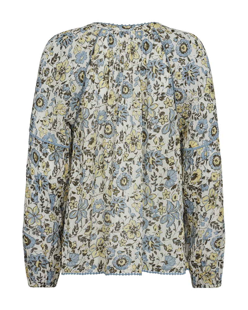 Carin Blus Dam Star Off White W Chambray Blue Freequent