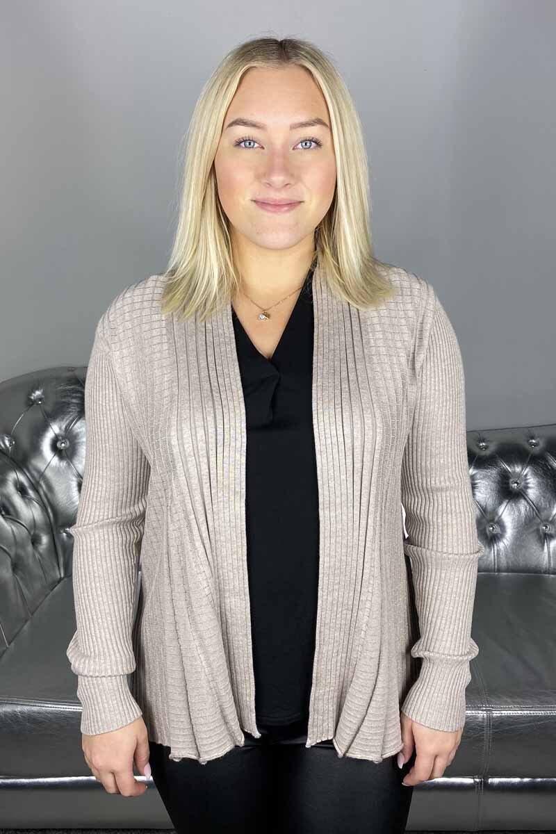Claudisse Short Cardigan Dam Mushroom Melange - Freequent