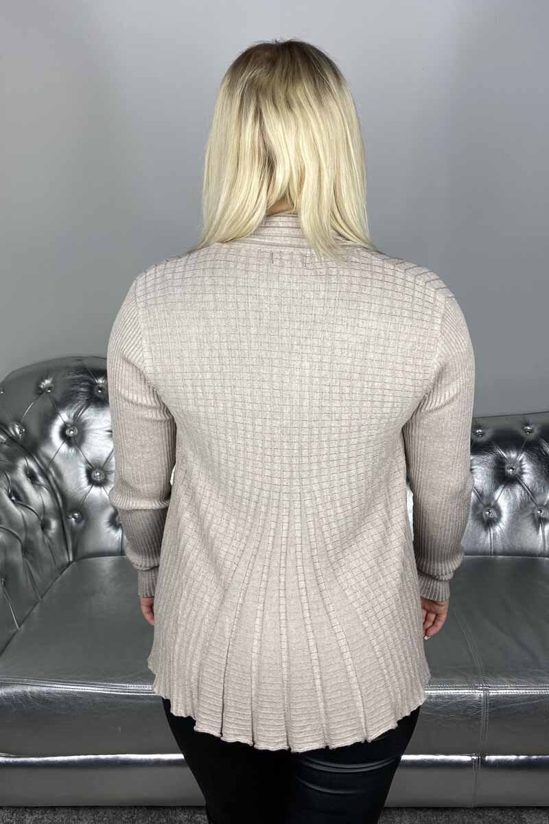 Claudisse Short Cardigan Dam Mushroom Melange - Freequent