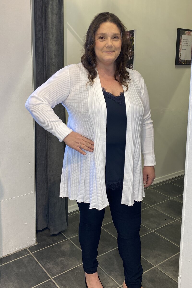 Claudisse Long Cardigan Dam Brilliant White Freequent