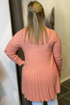 Claudisse Long Cardigan Women Burnt Coral Melange Freequent