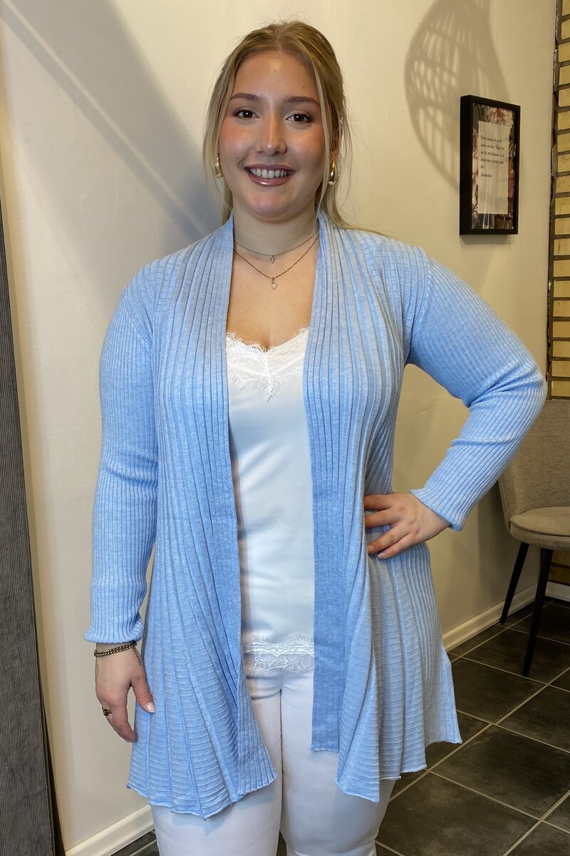 Claudisse Long Cardigan Women Chambray Blue Melange Freequent
