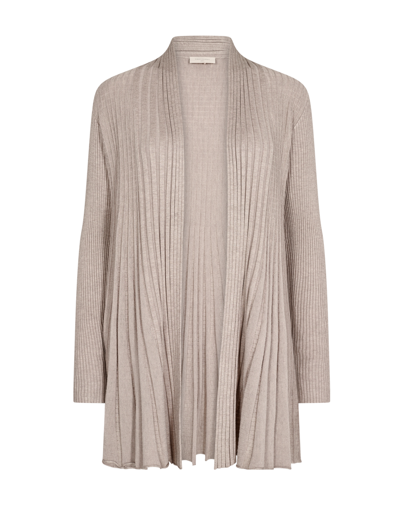 Claudisse Long Cardigan Dam Mushroom Melange - Freequent