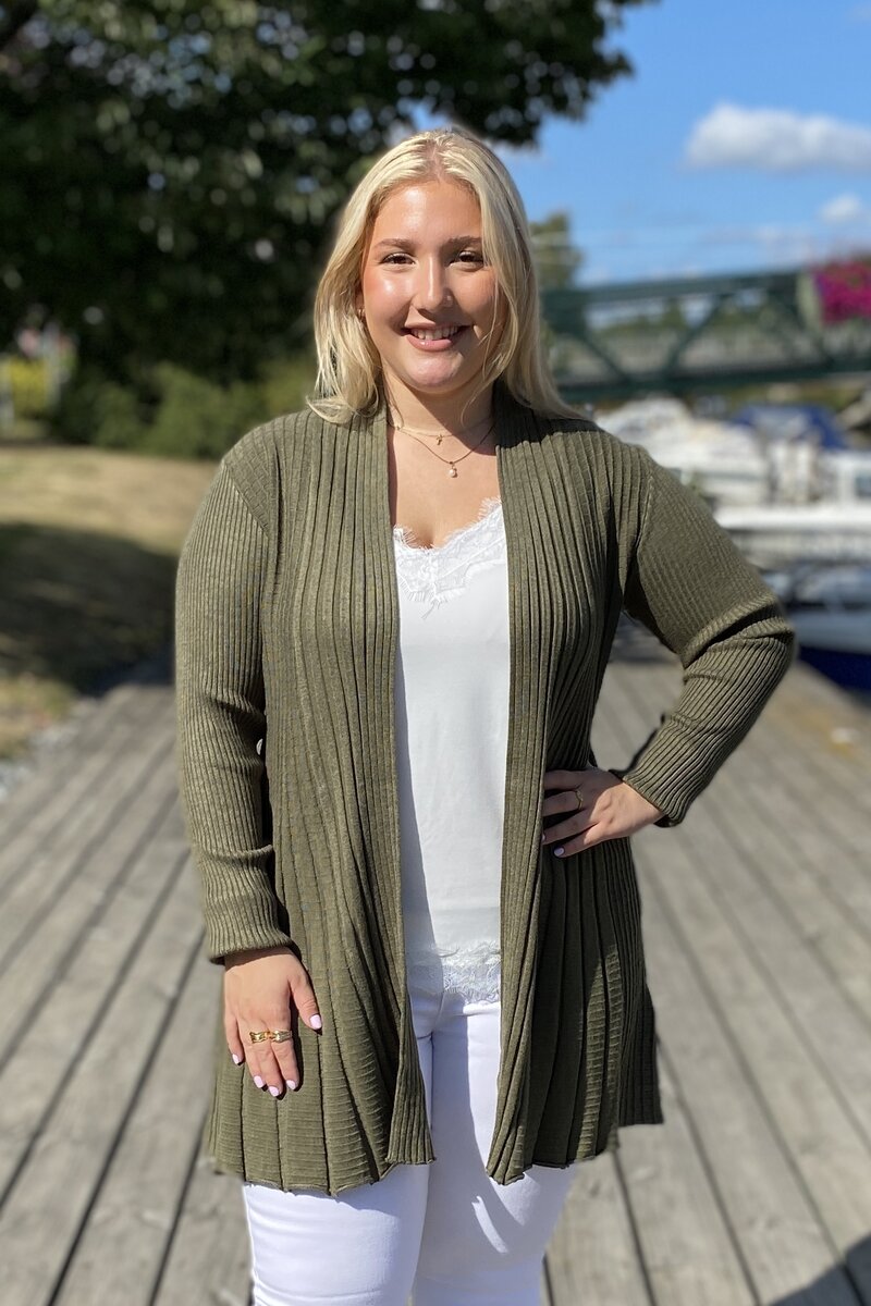 Claudisse Long Cardigan Dam Olive Night Melange Freequent