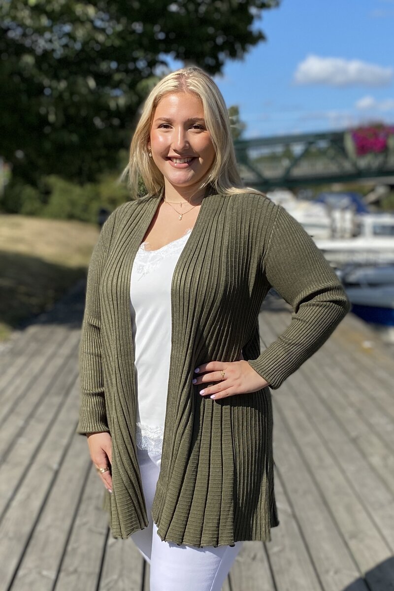 Claudisse Long Cardigan Dam Olive Night Melange Freequent