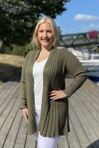Claudisse Long Cardigan Dam Olive Night Melange Freequent