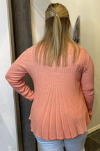 Claudisse Short Cardigan Dam Burnt Coral Melange Freequent