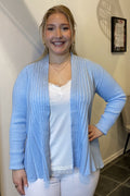 Claudisse Short Cardigan Dam Chambray Blue Melange Freequent