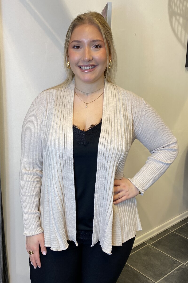 Claudisse Short Cardigan Dam Moonbeam Melange Freequent