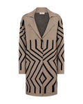 Claura Cardigan Ladies Simply Taupe W Black Freequent