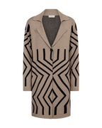 Claura Cardigan Ladies Simply Taupe W Black Freequent
