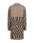 Claura Cardigan Ladies Simply Taupe W Black Freequent