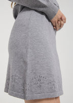 Claura Skirt Female Medium Grey Melange Freequent