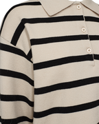 Claura Pullover Dam Moonbeam Melange W Black Freequent