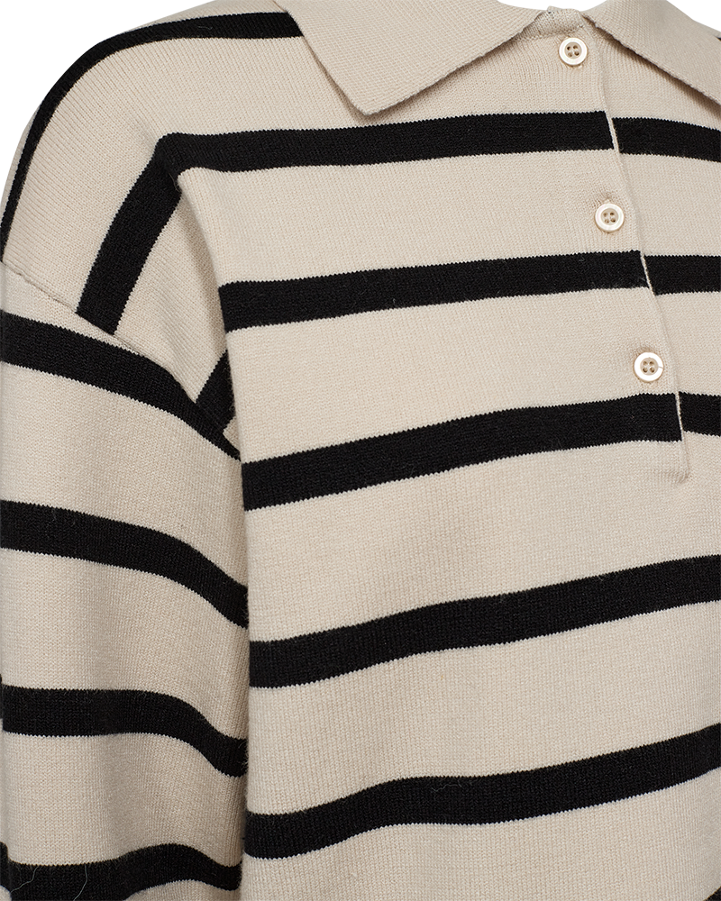 Claura Pullover Dam Moonbeam Melange W Black Freequent