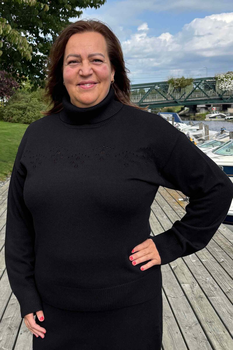 Claura Pullover Polo Women Black Freequent