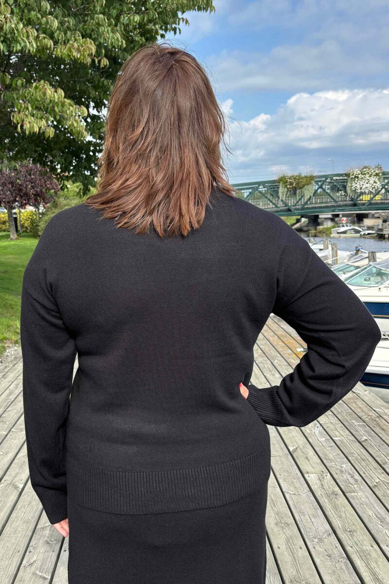 Claura Pullover Polo Dam Black Freequent