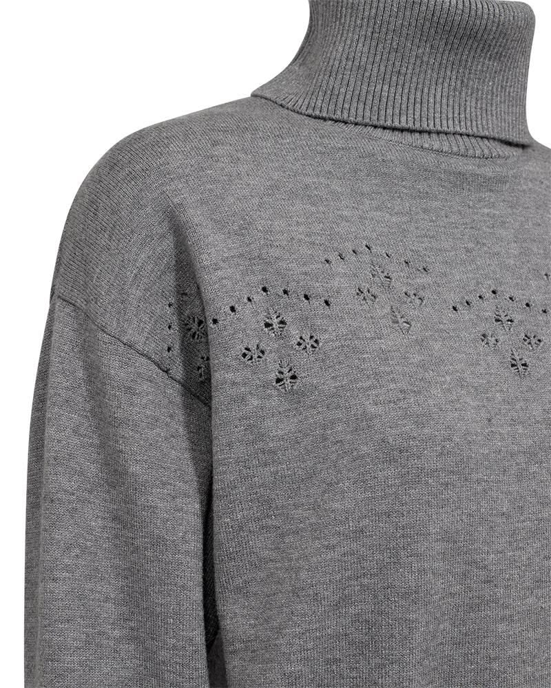 Claura Pullover Polo Dam Medium Grey Freequent
