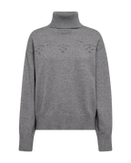 Claura Pullover Polo Dam Medium Grey Freequent