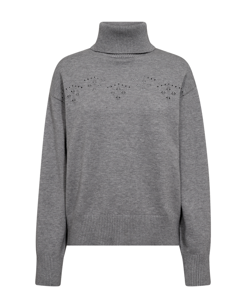 Claura Pullover Polo Dam Medium Grey Freequent