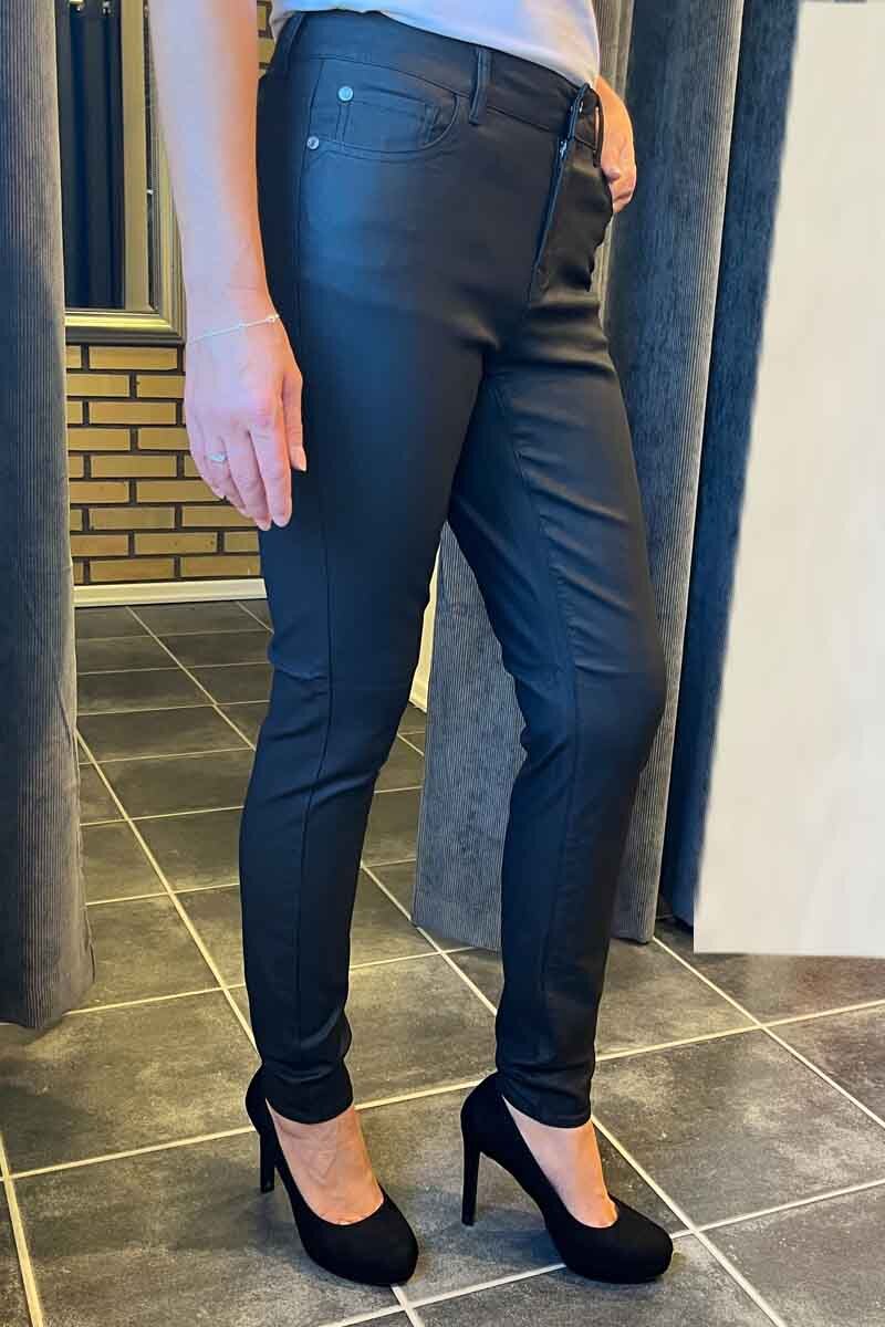 Coada Trousers Faux Leather Women Black Freequent