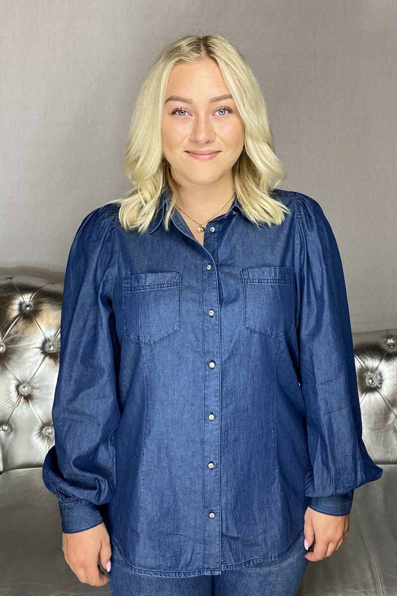 Dobby Skjorta Medium Blue - Freequent