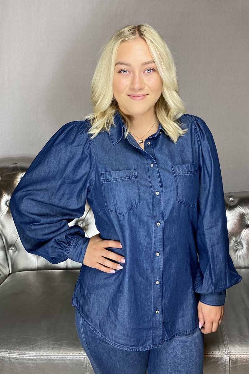 Dobby Skjorta Medium Blue - Freequent