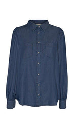 Dobby Skjorta Medium Blue - Freequent