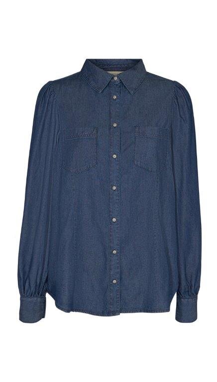 Dobby Skjorta Medium Blue - Freequent