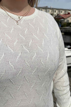 Dodo Pullover Lines Dam Offwhite Freequent