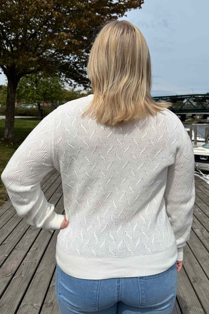 Dodo Pullover Lines Dam Offwhite Freequent