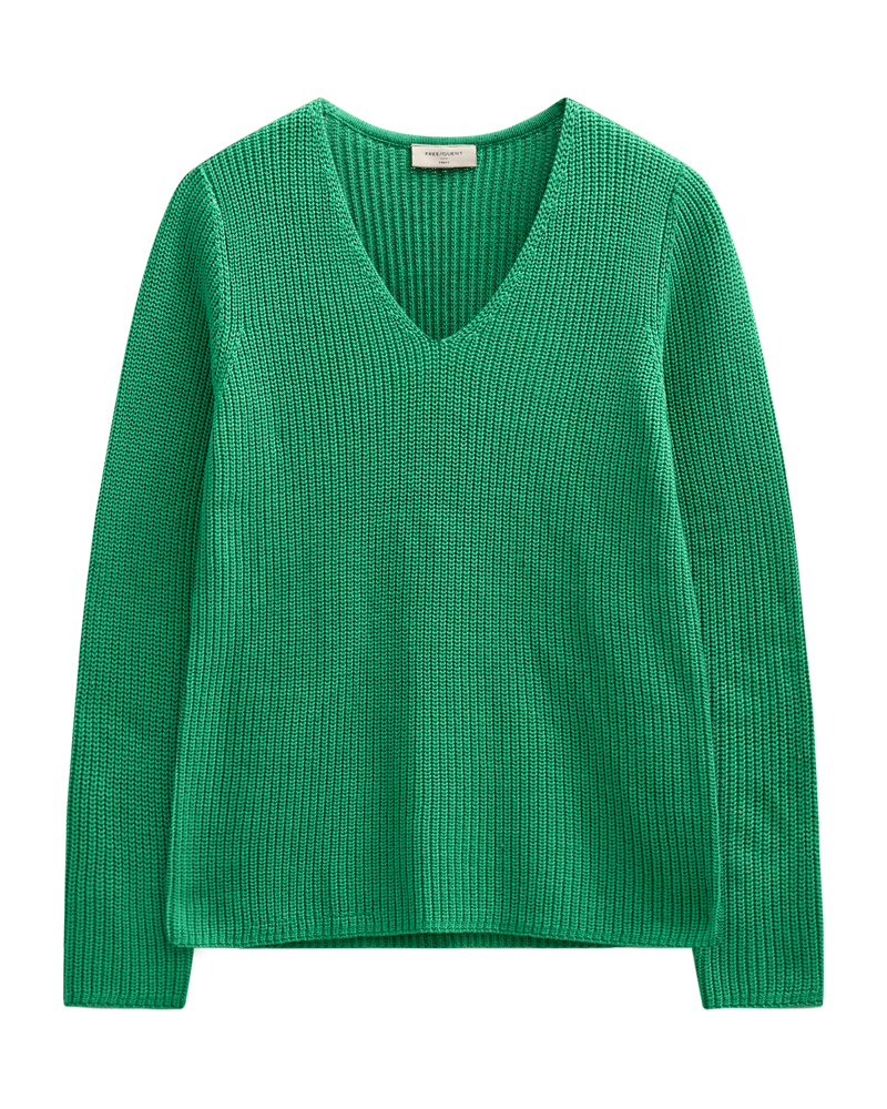 Ellis V-Neck Sweater Women Bright Green Freequent