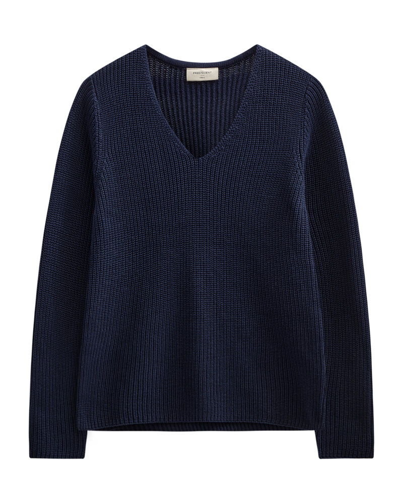 Ellis V-neck Sweater Women Navy Blazer Freequent