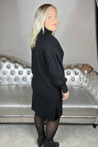 Faula Stickad Klänning Dam Black - Freequent