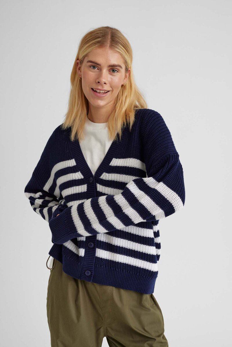 Iben Cardigan Women's Navy Blazer w Black Freequent