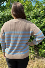 Iben Pullover Dam Desert Taupe w. Chambray Blue Freequent