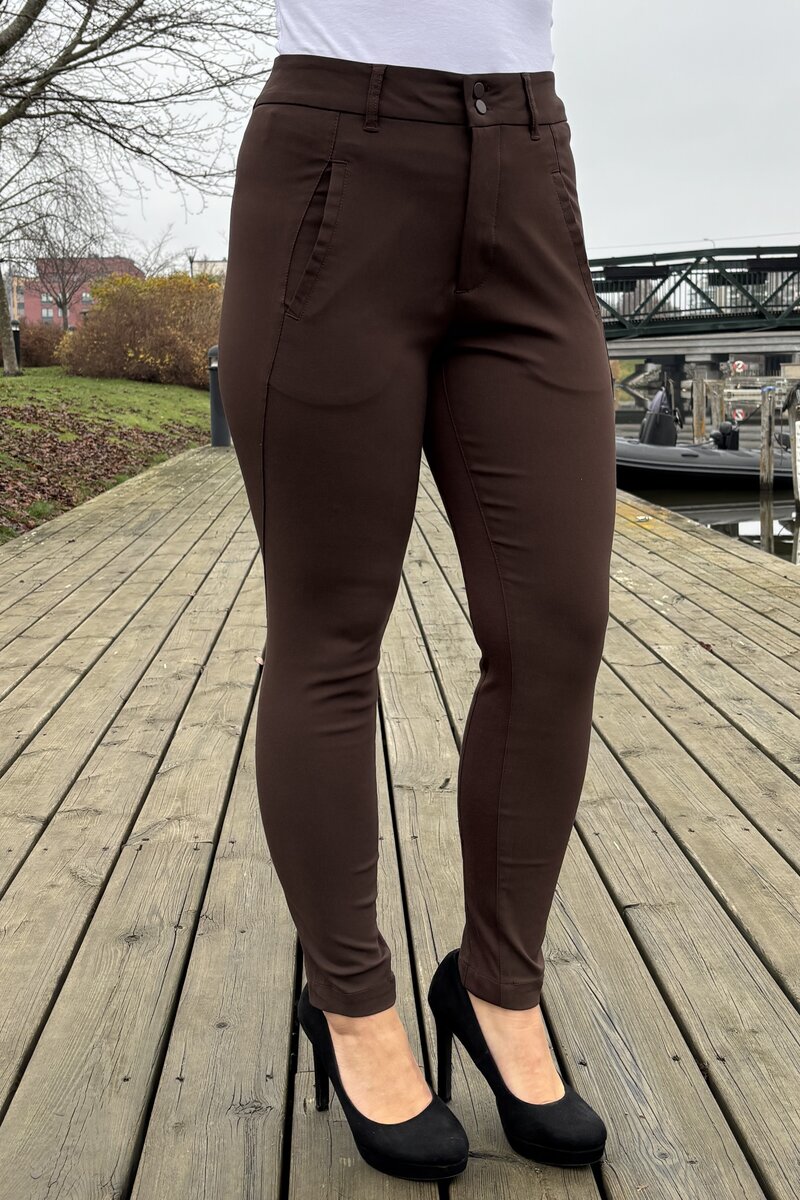 Jenny Stretch Trousers Women Coffee Bean Freequent