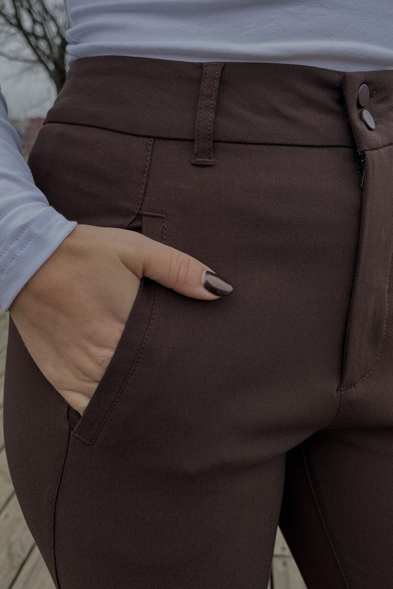 Jenny Stretch Trousers Women Coffee Bean Freequent