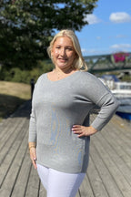 Jone PU Tröja Dam Medium Grey Melange Freequent