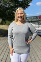 Jone PU Tröja Dam Medium Grey Melange Freequent