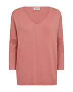 Jone Scallop V-Neck Sweater Women Burnt Coral Freequent